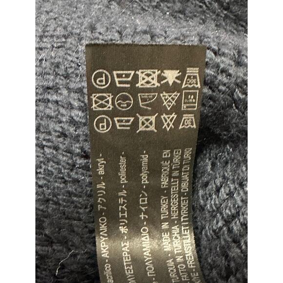 ZARA blue red white trim distressed oversized sweater size medium - Picture 5 of 12